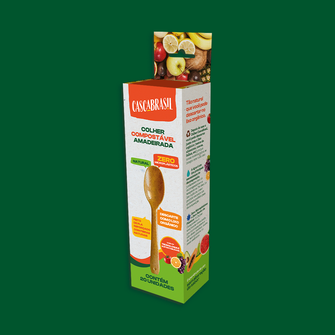 Box Colher Compostável Amadeirada