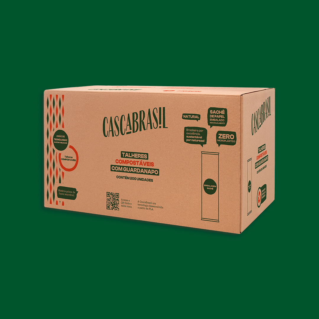 Kit Sachê Garfo e Faca Compostáveis com Guardanapo Granel