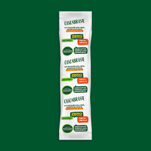 Kit Sachê Garfo, Faca e Colher Compostáveis Granel