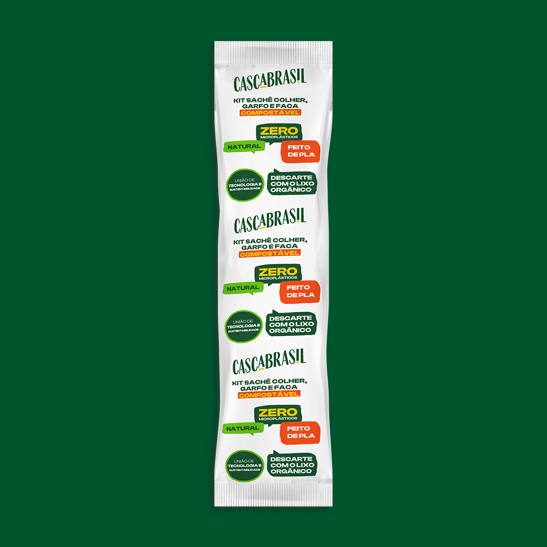 Kit Sachê Garfo, Faca e Colher Compostáveis com Guardanapo Granel