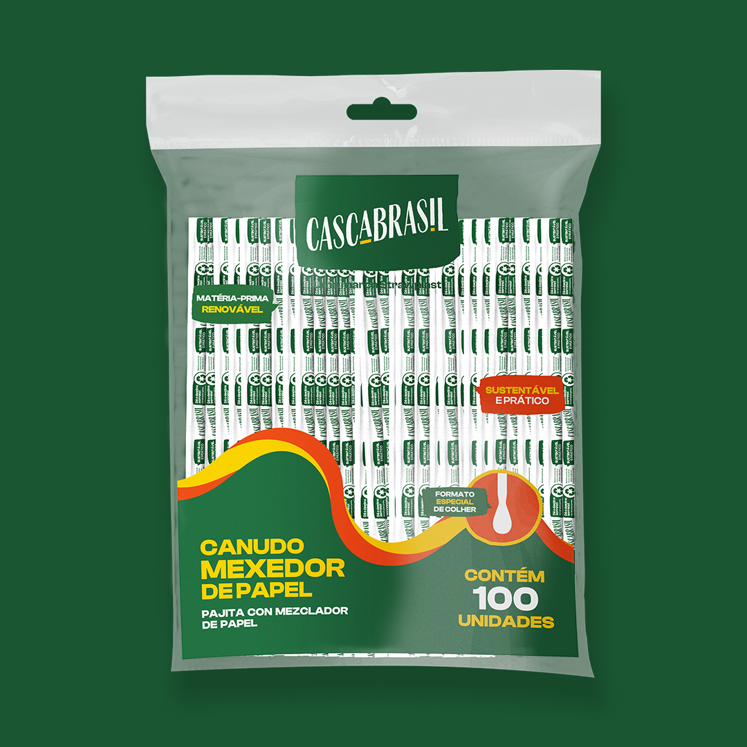Canudo Mexedor de Papel Preto Sachê