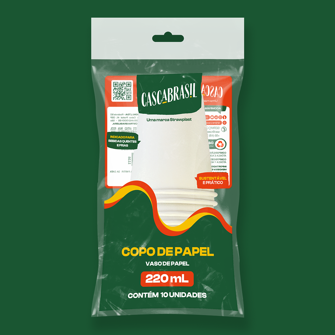 Copo de Papel Branco 220 mL